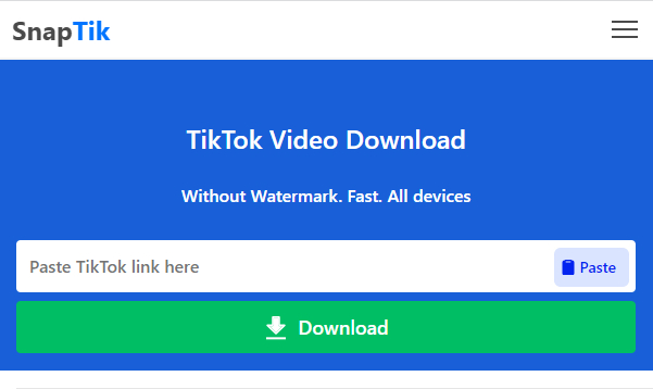 SnapTik – TikTok Video Downloader – TikTok Videos Without Watermark